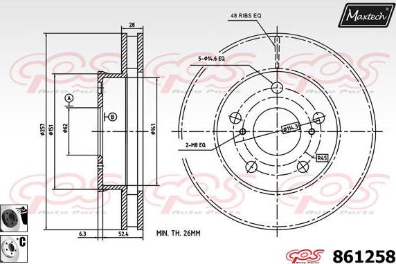 Maxtech 70200807 - Ремкомплект, тормозной суппорт autospares.lv