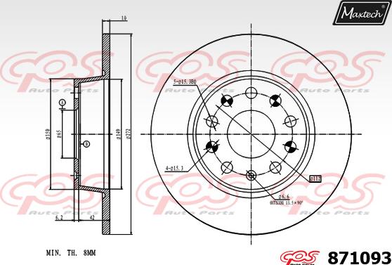 Maxtech 70200821 - Ремкомплект, тормозной суппорт autospares.lv