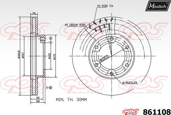 Maxtech 70200398 - Ремкомплект, тормозной суппорт autospares.lv