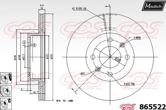 Maxtech 70200342 - Ремкомплект, тормозной суппорт autospares.lv