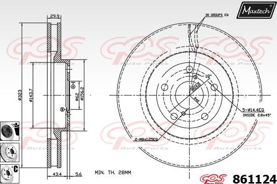 Maxtech 70200306 - Ремкомплект, тормозной суппорт autospares.lv