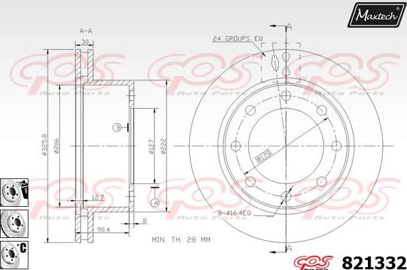 Maxtech 855053 - Тормозной диск autospares.lv