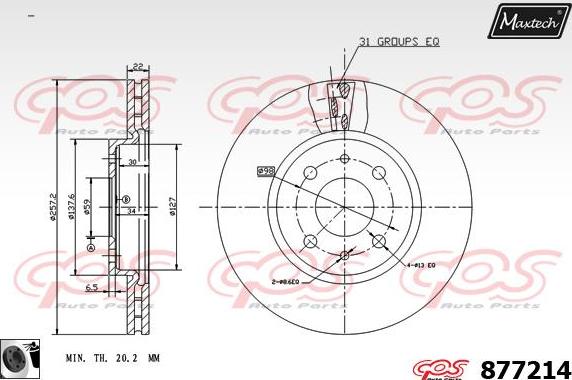 Maxtech 70200384 - Ремкомплект, тормозной суппорт autospares.lv