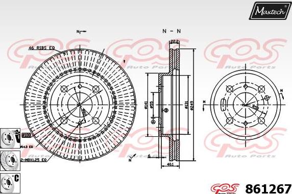 Maxtech 861253 - Тормозной диск autospares.lv