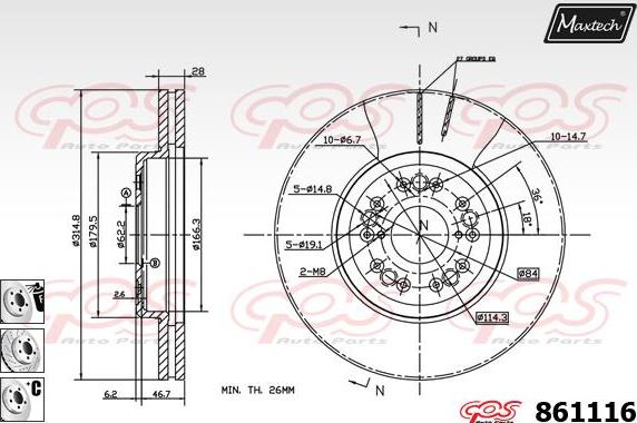 Maxtech 72944017 - Поршень, корпус скобы тормоза autospares.lv