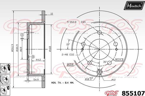 Maxtech 72935004 - Поршень, корпус скобы тормоза autospares.lv