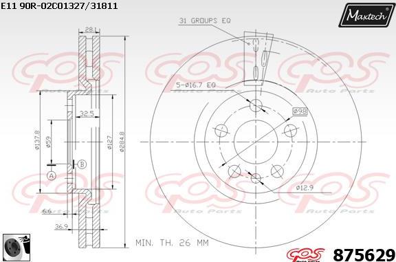 Maxtech 70200751 - Ремкомплект, тормозной суппорт autospares.lv