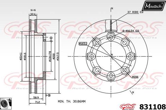 Maxtech 70200766 - Ремкомплект, тормозной суппорт autospares.lv