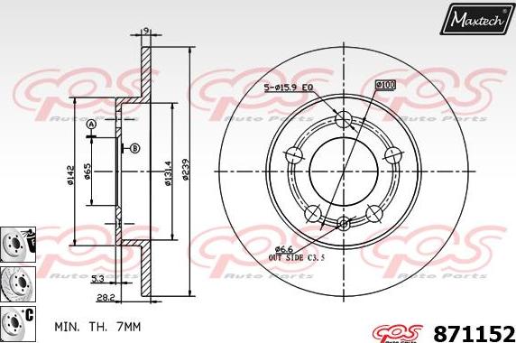 Maxtech 70200774 - Ремкомплект, тормозной суппорт autospares.lv