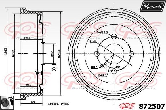 Maxtech 70200778 - Ремкомплект, тормозной суппорт autospares.lv