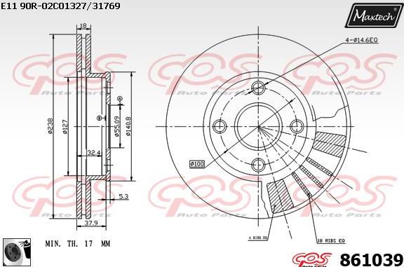 Maxtech 70203049 - Ремкомплект, тормозной суппорт autospares.lv