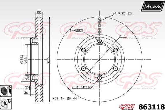 Maxtech 70203018 - Ремкомплект, тормозной суппорт autospares.lv