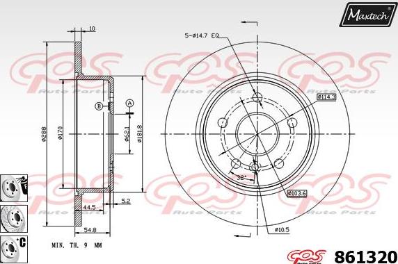 Maxtech 867002 - Тормозной диск autospares.lv