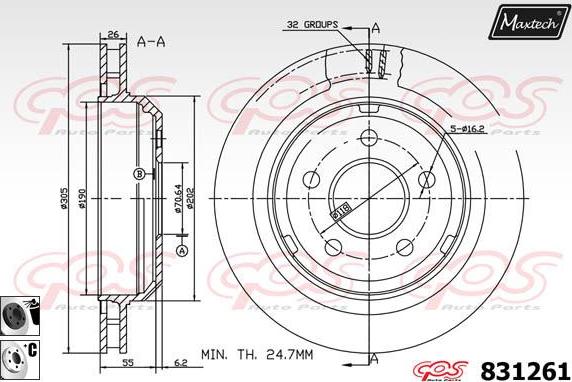 Maxtech 71810099 - Направляющий болт, корпус скобы тормоза autospares.lv