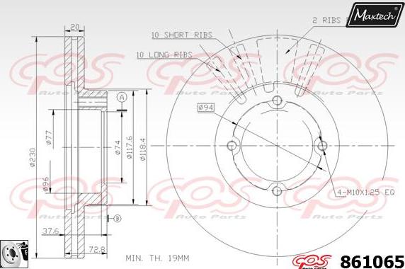 Maxtech 71810044 - Направляющий болт, корпус скобы тормоза autospares.lv