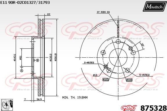 Maxtech 71810058 - Направляющий болт, корпус скобы тормоза autospares.lv