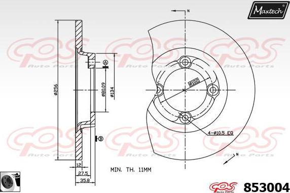 Maxtech 71810009 - Направляющий болт, корпус скобы тормоза autospares.lv