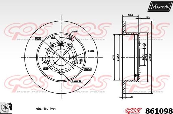 Maxtech 71810018 - Направляющий болт, корпус скобы тормоза autospares.lv