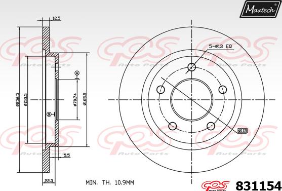 Maxtech 811214 - Тормозной диск autospares.lv