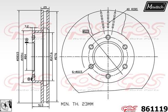 Maxtech 71810030 - Направляющий болт, корпус скобы тормоза autospares.lv