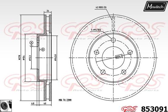 Maxtech 71810032 - Направляющий болт, корпус скобы тормоза autospares.lv