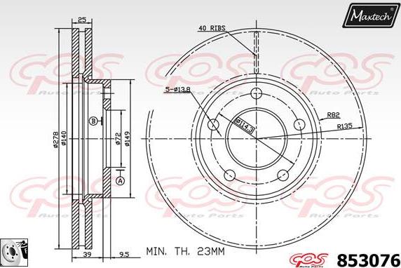 Maxtech 71810037 - Направляющий болт, корпус скобы тормоза autospares.lv