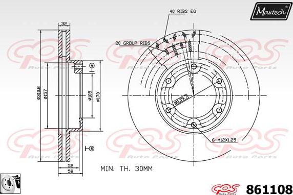 Maxtech 71810024 - Направляющий болт, корпус скобы тормоза autospares.lv