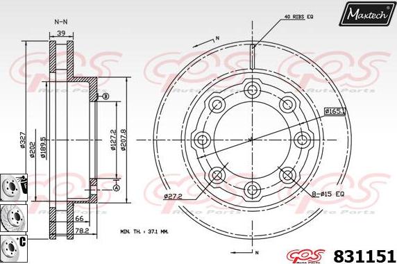 Maxtech 71810025 - Направляющий болт, корпус скобы тормоза autospares.lv