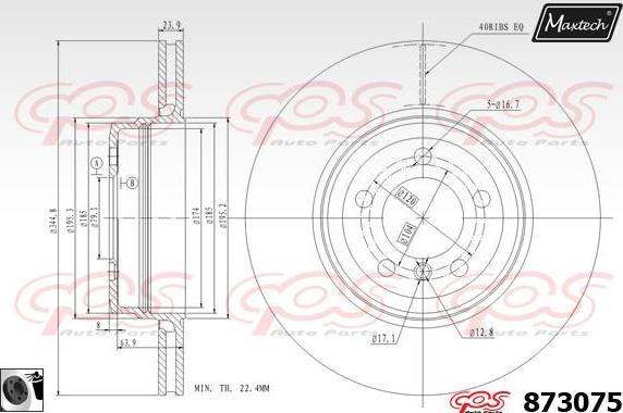 Maxtech 71810074 - Направляющий болт, корпус скобы тормоза autospares.lv