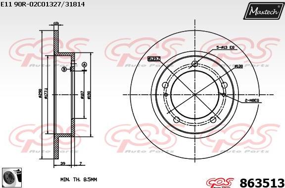 Maxtech 71810075 - Направляющий болт, корпус скобы тормоза autospares.lv