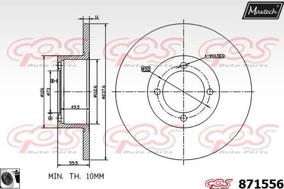 Maxtech 71810147 - Направляющий болт, корпус скобы тормоза autospares.lv