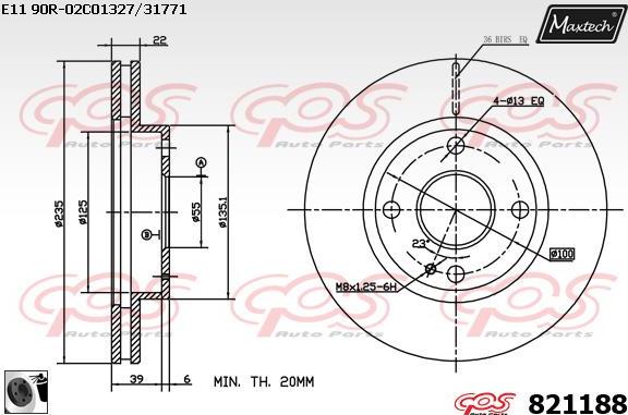 Maxtech 71810164 - Направляющий болт, корпус скобы тормоза autospares.lv