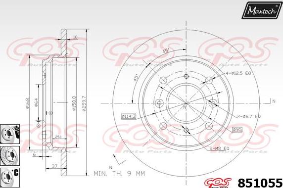 Maxtech 71810165 - Направляющий болт, корпус скобы тормоза autospares.lv