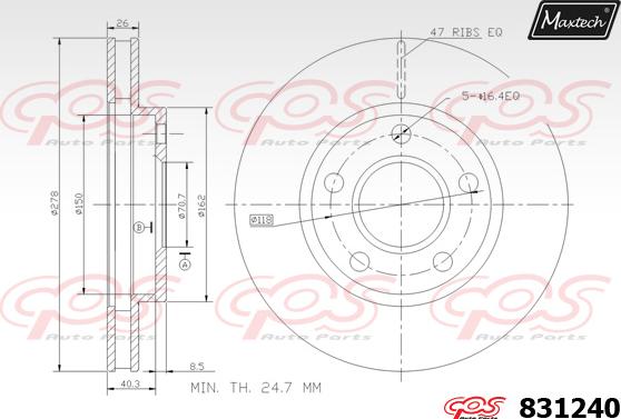 Maxtech 71810109 - Направляющий болт, корпус скобы тормоза autospares.lv