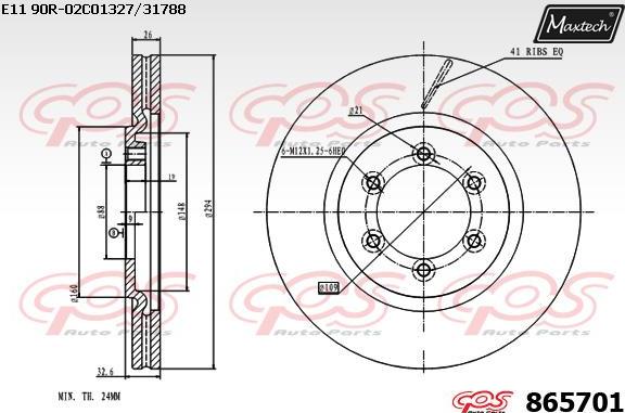 Maxtech 71810181 - Направляющий болт, корпус скобы тормоза autospares.lv