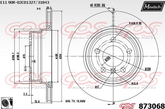 Maxtech 71810182 - Направляющий болт, корпус скобы тормоза autospares.lv