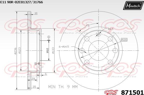 Maxtech 71810132 - Направляющий болт, корпус скобы тормоза autospares.lv