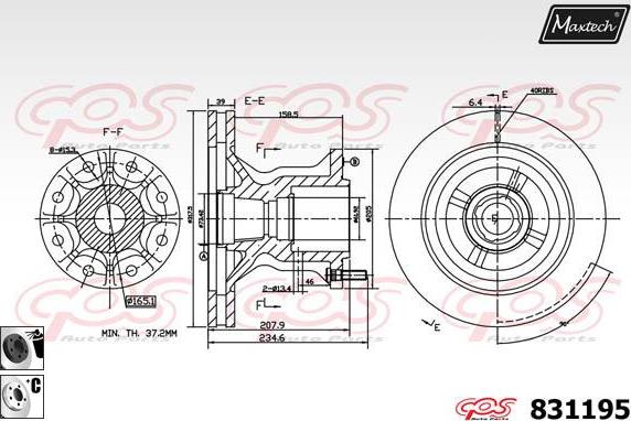 Maxtech 71810231 - Направляющий болт, корпус скобы тормоза autospares.lv