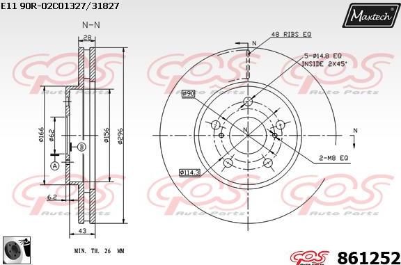 Maxtech 71810223 - Направляющий болт, корпус скобы тормоза autospares.lv