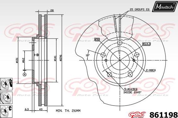 Maxtech 72944015 - Поршень, корпус скобы тормоза autospares.lv