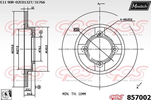 Maxtech 72944033 - Поршень, корпус скобы тормоза autospares.lv