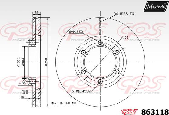 Maxtech 72945006 - Поршень, корпус скобы тормоза autospares.lv