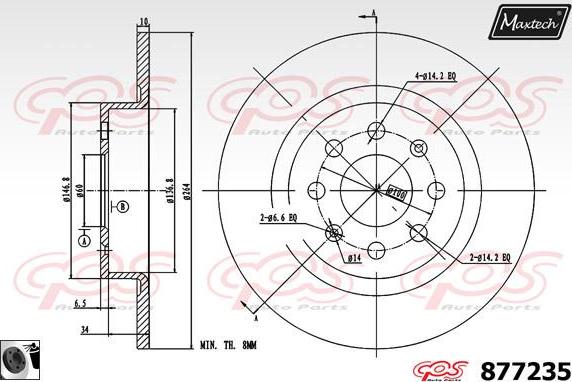 Maxtech 72945016 - Поршень, корпус скобы тормоза autospares.lv