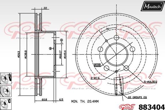 Maxtech 72946006 - Поршень, корпус скобы тормоза autospares.lv