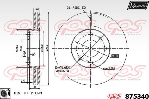 Maxtech 72946010 - Поршень, корпус скобы тормоза autospares.lv