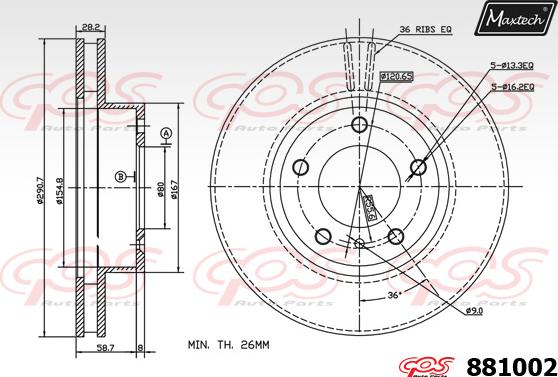 Maxtech 72940012 - Поршень, корпус скобы тормоза autospares.lv