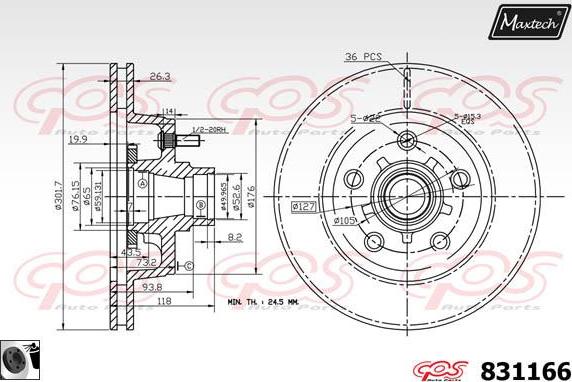 Maxtech 72940037 - Поршень, корпус скобы тормоза autospares.lv