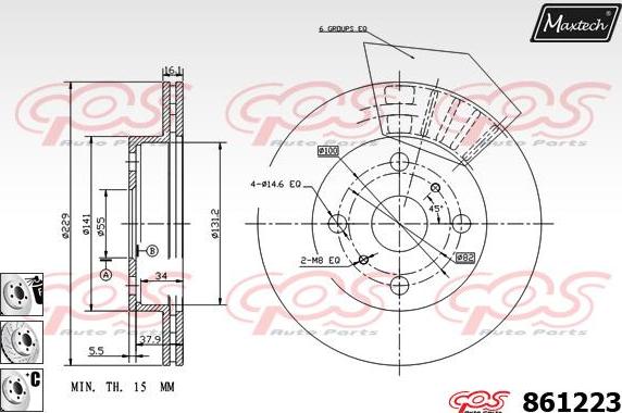 Maxtech 851115 - Тормозной диск autospares.lv
