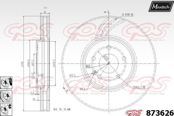 Maxtech 72941005 - Поршень, корпус скобы тормоза autospares.lv