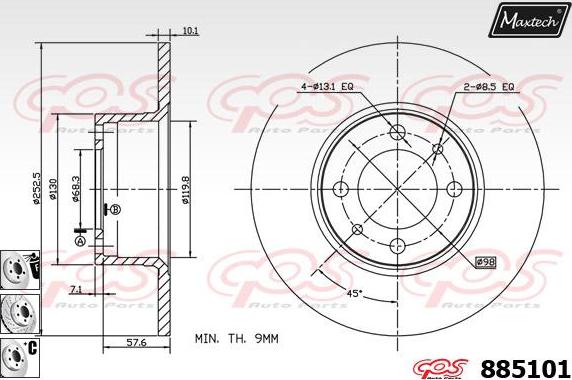 Maxtech 873523 - Тормозной диск autospares.lv